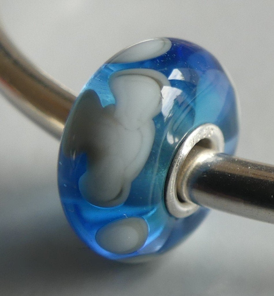 Trollbeads WOLKEN MET ZILVEREN STREEP (People's bead 2013), -, Verzenden, -, Zo goed als nieuw