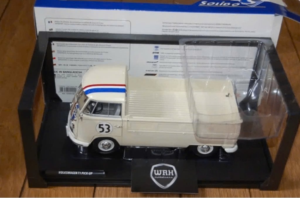 1:18 Volkswagen T1 Pick Up Herbie #53 Solido in box WRH, Verzenden, Zo goed als nieuw, Auto, Solido