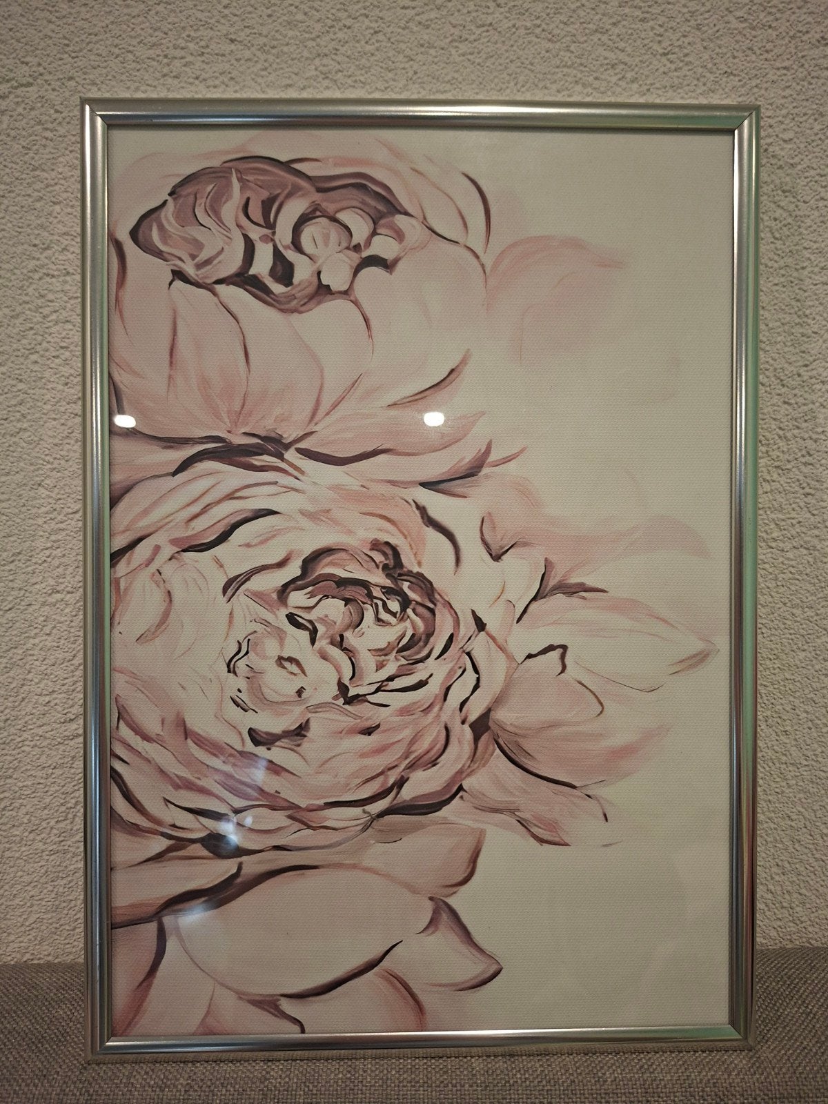 Ingelijste bloemenprint - Roze pioenrozen, Ophalen