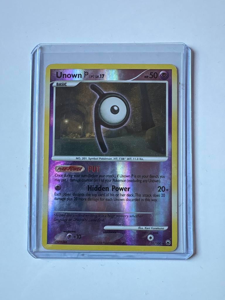 Unown (P) #33 - Majestic Dawn - reverse holo - Pokémon, Ophalen of Verzenden, Zo goed als nieuw, Losse kaart, Foil