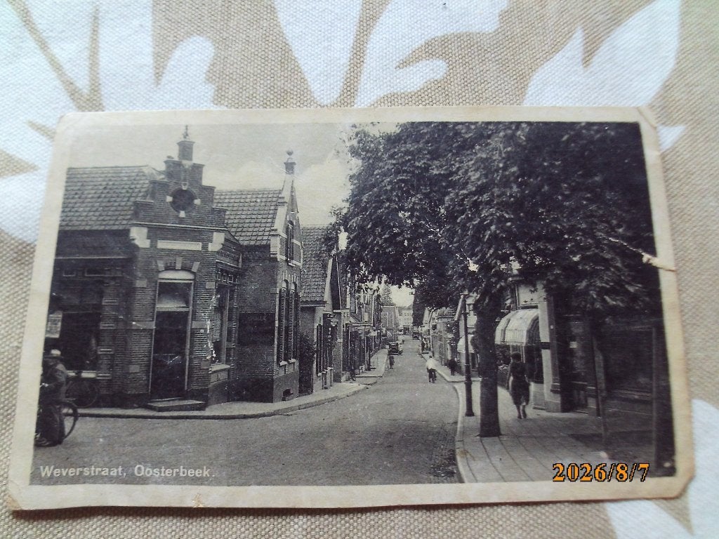 Ansichtkaart Oosterbeek Weverstraat winkels omlaag oud c1925, Ophalen of Verzenden, 1920 tot 1940, Gelopen, Gelderland