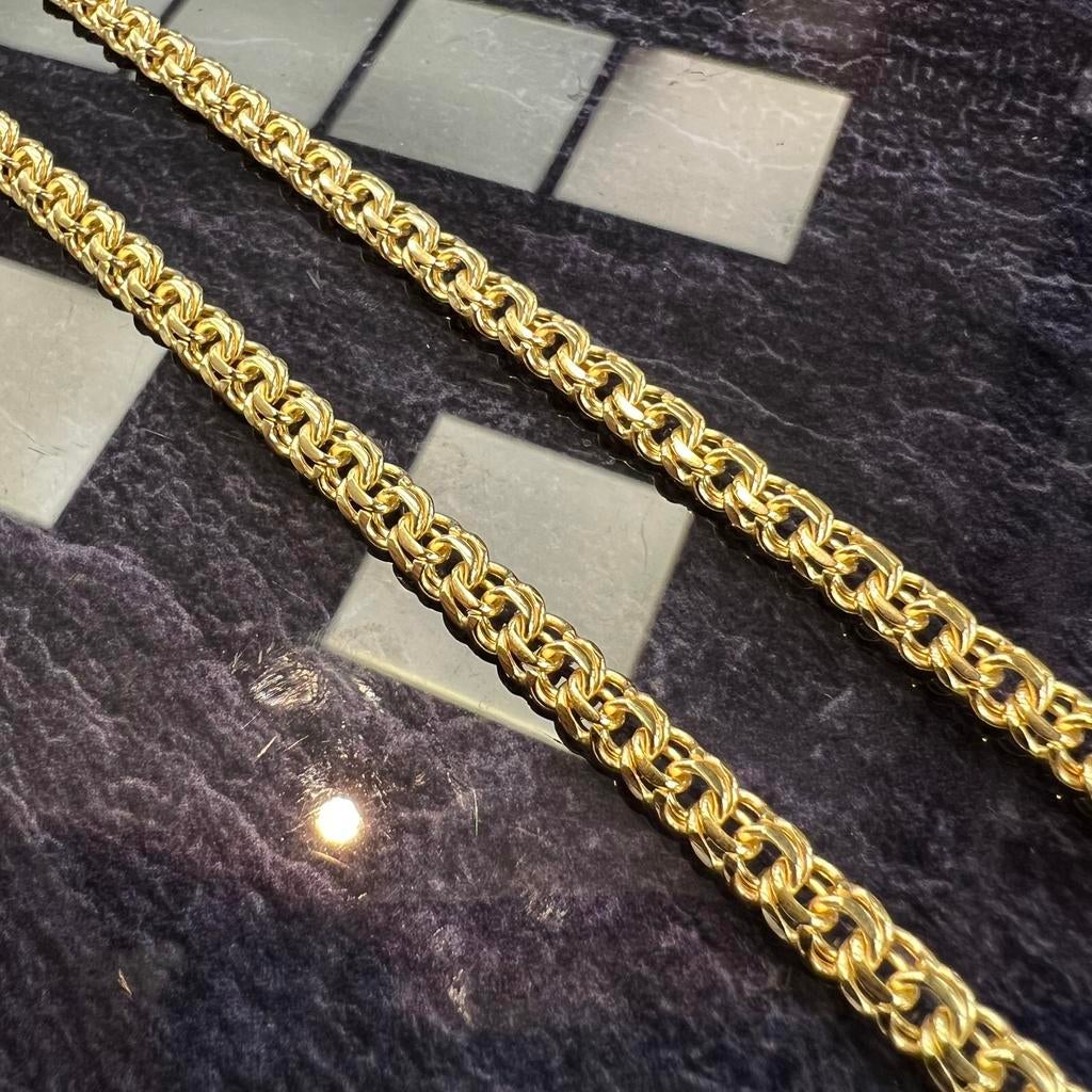 14k gouden ketting massief schakel italy, Ophalen of Verzenden, Nieuw, Goud