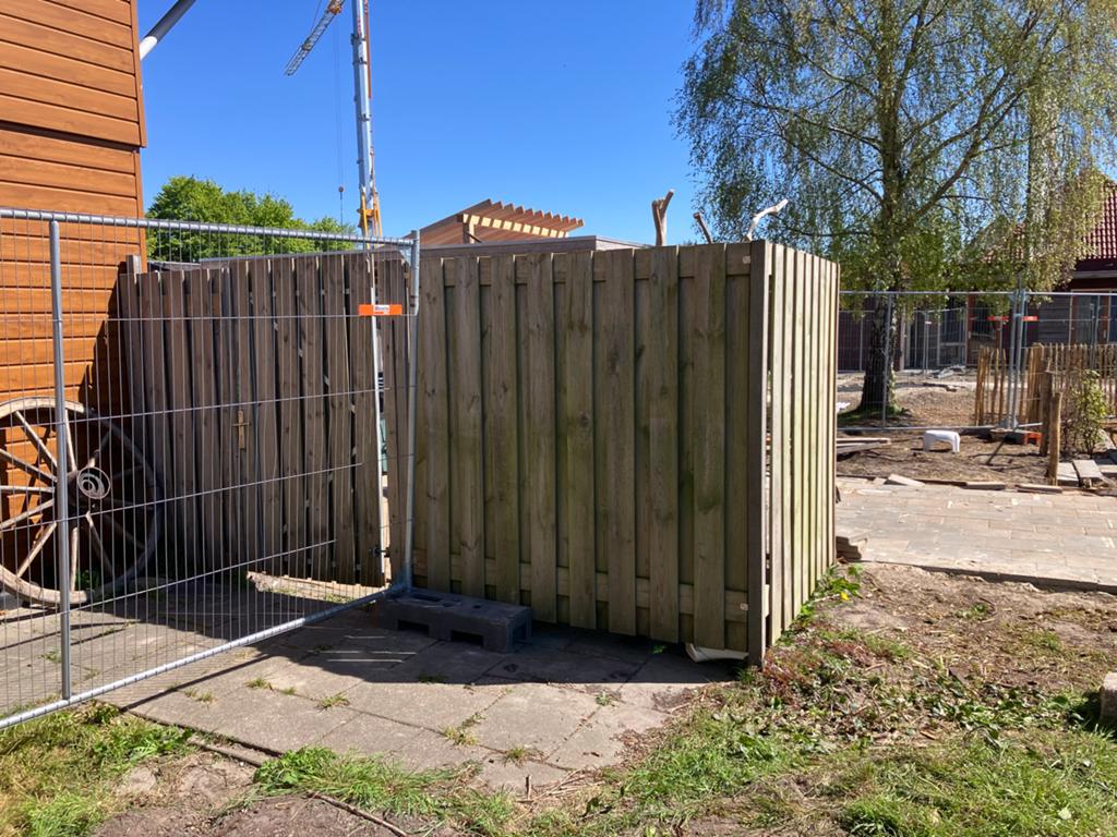 Houten schutting met deur, Ophalen, 3 tot 6 meter, Hout, 1 tot 2 meter