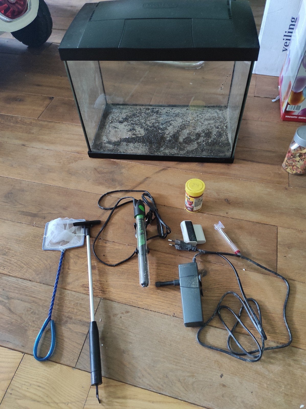 Aquarium compleet, Ophalen, Leeg aquarium