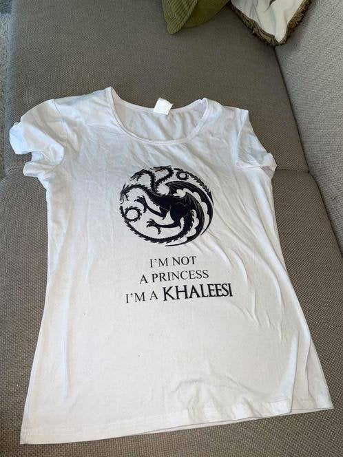 Game of thrones shirt tshirt wit witte zwart kaleeshi m ?, Maat 38/40 (M), Verzenden, Wit, Korte mouw