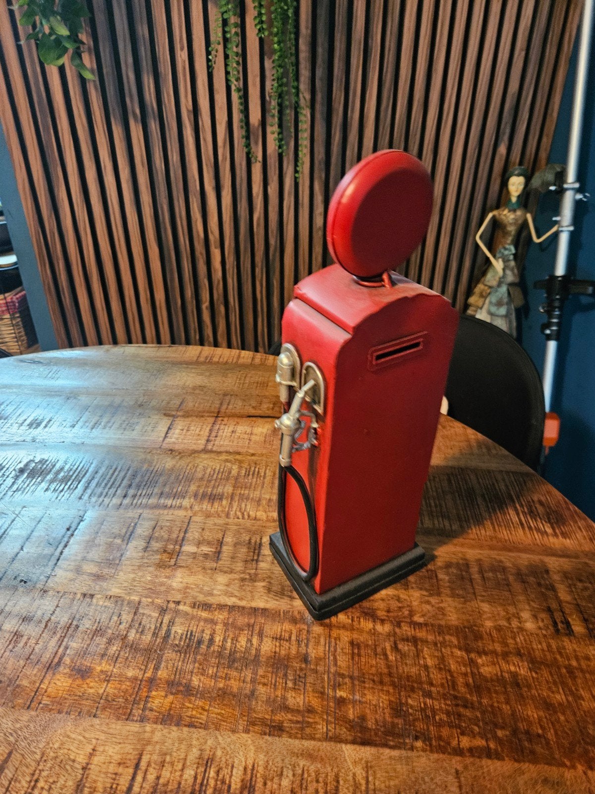 Vintage Rode Benzinepomp Decoratie - Retro Stijl, Ophalen of Verzenden