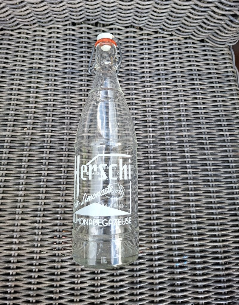 Oude fles Herschi ppriklimonade gazeuse Hoensbroek, Verzamelen, Ophalen of Verzenden, Gebruikt, Verpakking