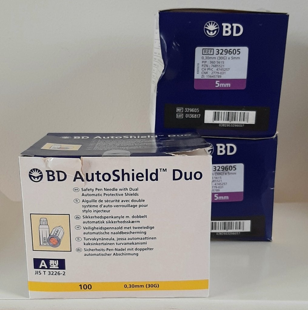 5 mm veiligheidsnaalden voor insulinepen BD Autoshield Duo, Ophalen of Verzenden, Nieuw