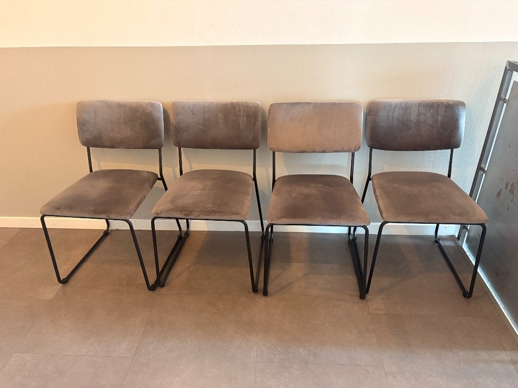 Eetkamerstoelen, Huis en Inrichting, Ophalen, Gebruikt, Vier, Grijs