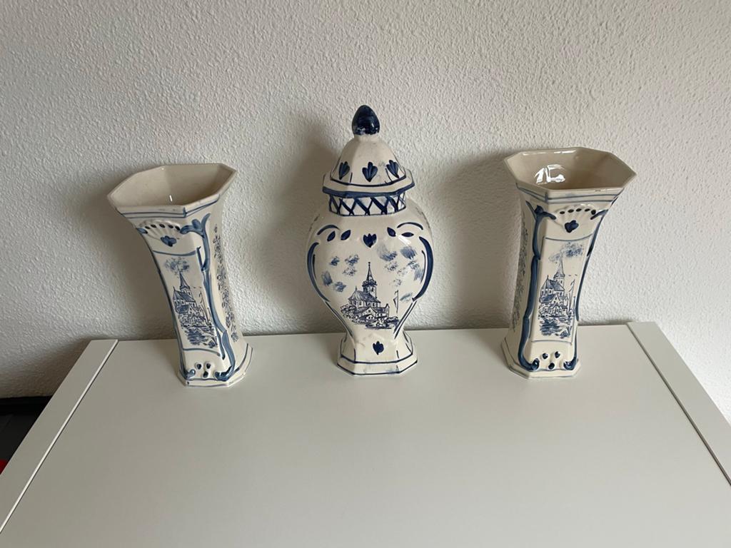 Delfts Blauw vazen en potten set, Antiek en Kunst, Ophalen