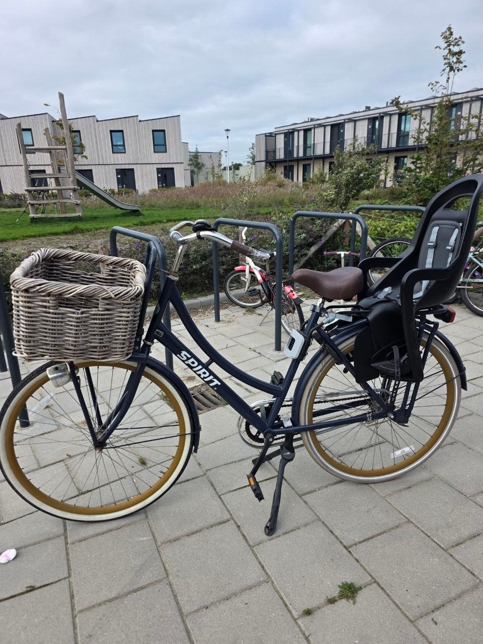 Spirit damesfiets met mand en kinderzitje, Fietsen en Brommers, Terugtraprem, Ophalen, Overige merken, 53 tot 56 cm