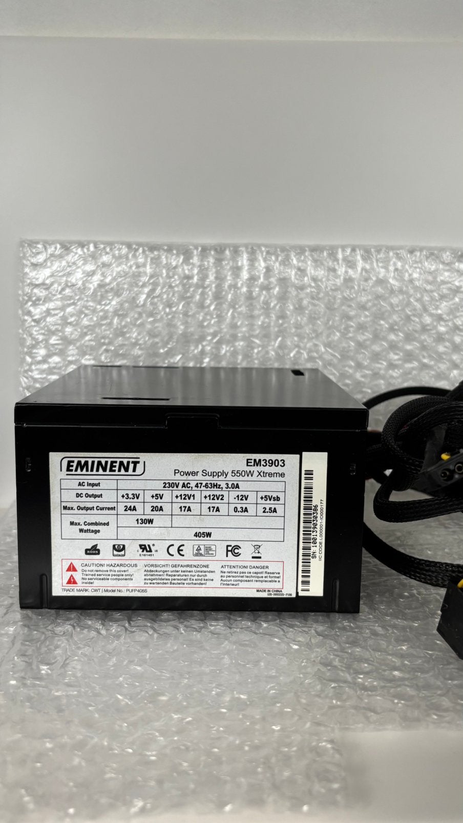 Eminent EM3903 550W Xtreme Voeding, Ophalen of Verzenden, Gebruikt