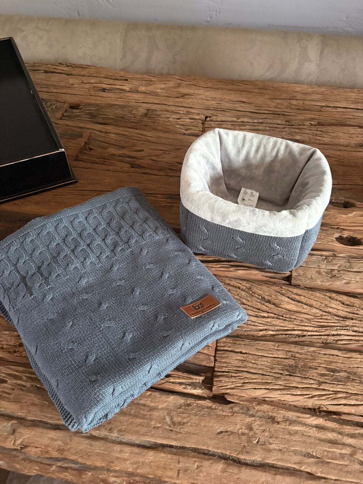 Baby’s Only ledikant deken & mandje blauw kabel ZGAN, Ophalen of Verzenden, Blauw, Deken, Baby's Only
