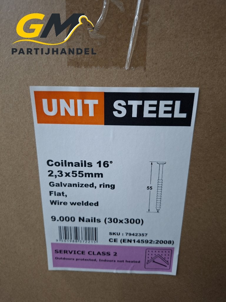 Unit Steel rolnagels 2,3 x 55 mm, Ophalen, Nieuw, Spijkers