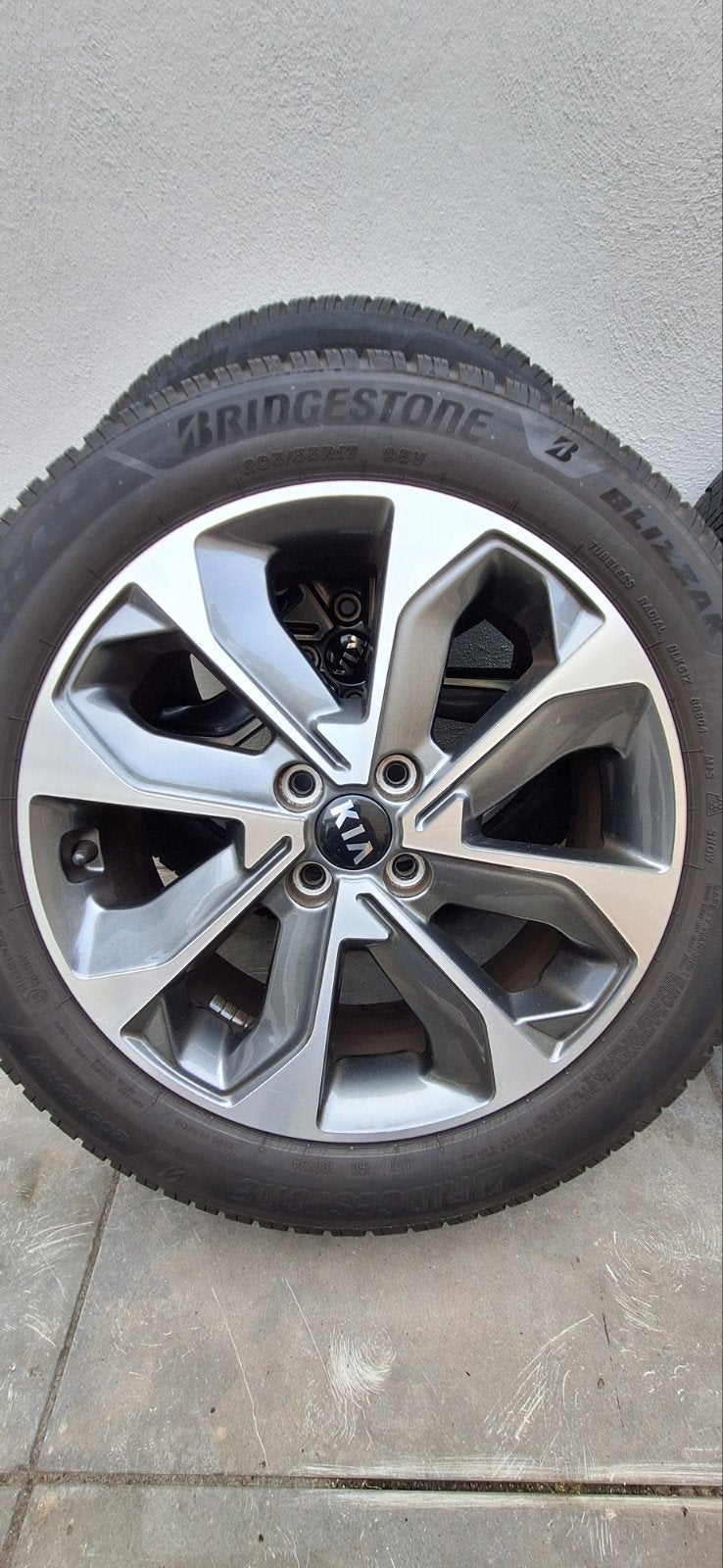 set originele Kia velgen met winterbanden, Ophalen, Gebruikt, Banden en Velgen, 17 inch