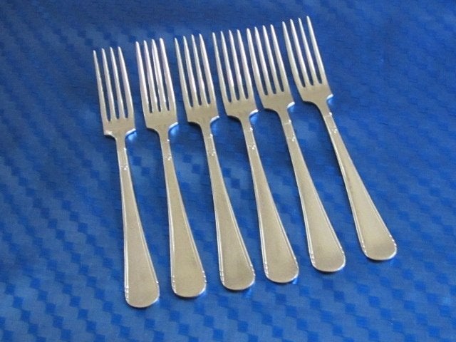 6 dinervorken 20cm Gero Zilmeta 294 Franse lelie hamerslag., Gebruikt, Gero, Los bestek, Ophalen of Verzenden