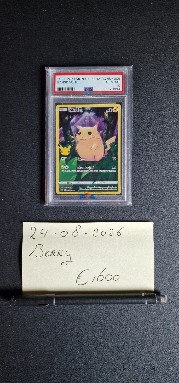 PSA 10 Full Art Celebrations FA / Pikachu 2021 #005 English, Ophalen of Verzenden, Nieuw, Losse kaart, Foil