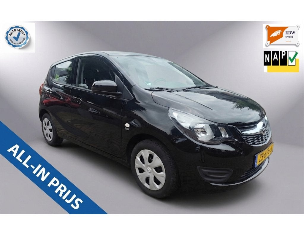 12 mnd Garantie pakket all-in Opel Karl 1.0 120 Jaar Edition, Voorwielaandrijving, 839 kg, Stof, Zwart