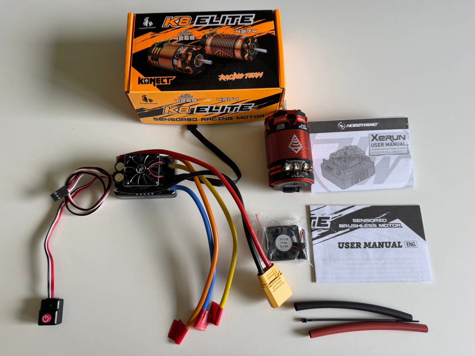 Hobbywing Combo ESC XR8 SCT Motor Konect 4268 2100Kv sensord, Ophalen of Verzenden, Schaal 1:8, Auto offroad
