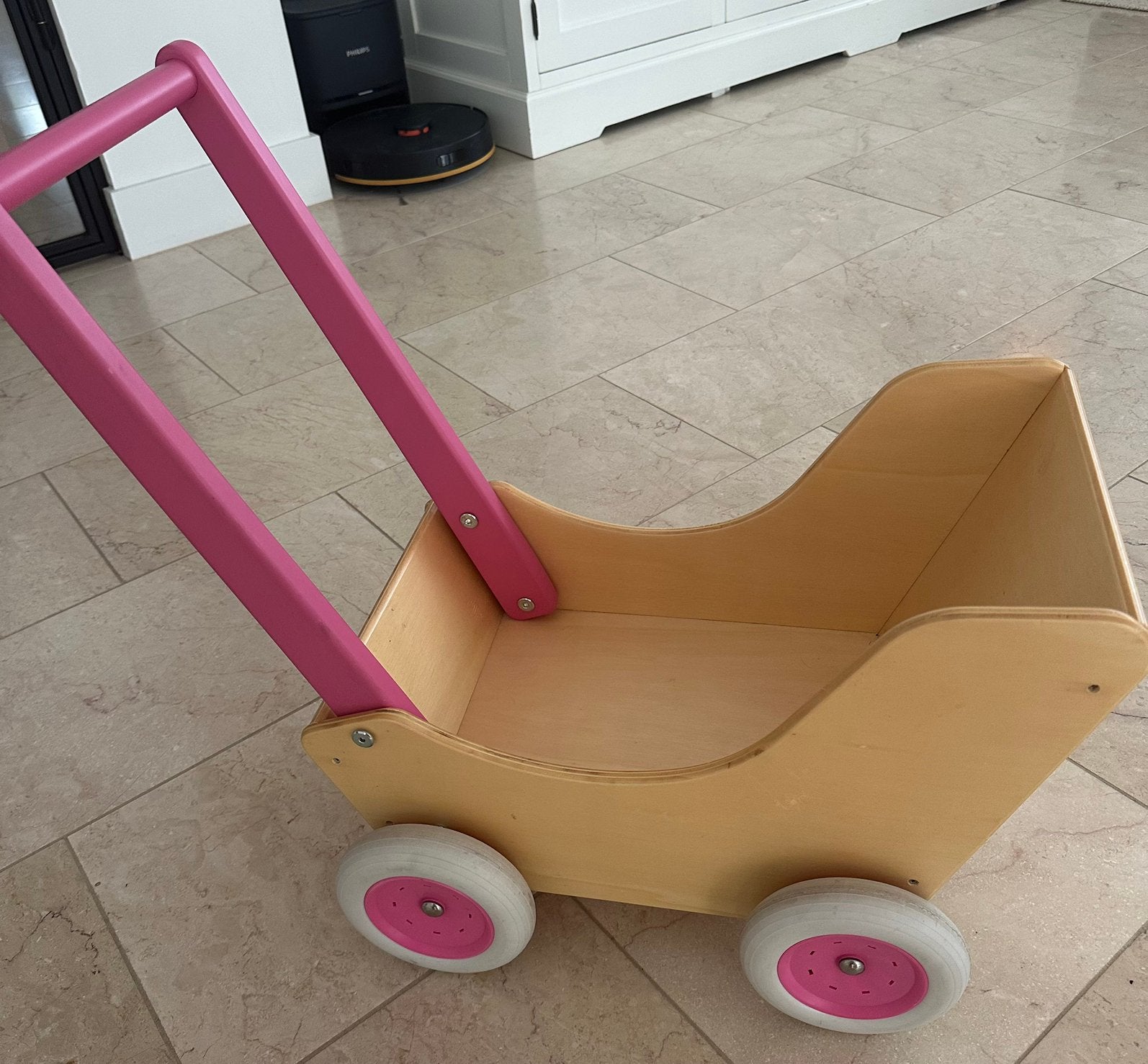 Mooie houten poppenwagen / duwkar / blokkenkar, Kinderen en Baby's, Ophalen, Gebruikt