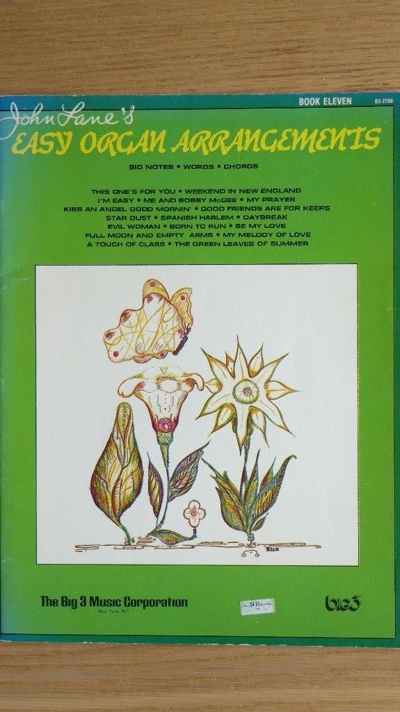 John Lane's  Easy Organ Arangements, Orgel, Overige soorten, Ophalen of Verzenden, Zo goed als nieuw