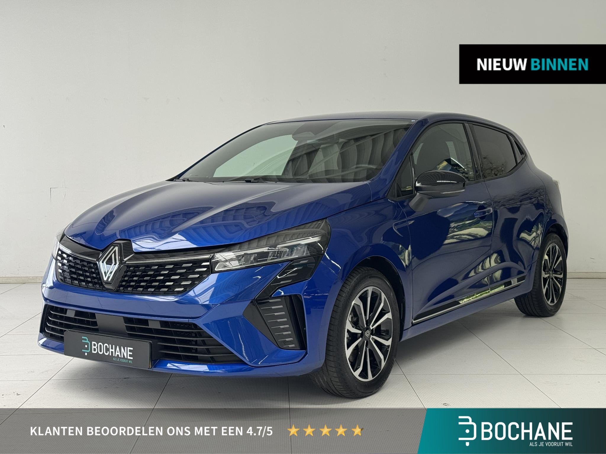 Renault Clio 1.6 E-Tech Full Hybrid 145 Techno | Camera | Cl, Gebruikt, Met garantie (alle), Blauw, Leder en Stof