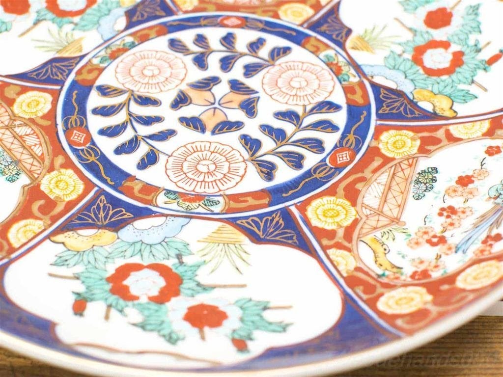 Gold imari Chinees porseleinen wandbord 15098, Antiek en Kunst, Ophalen of Verzenden
