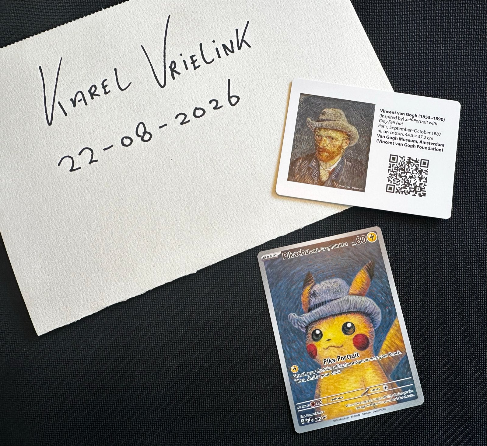 Pikachu grijs vilten hoed Pokémon kaart, Ophalen, Zo goed als nieuw, Losse kaart