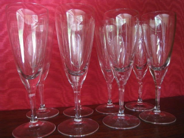 8 kristallen champagneglazen, hoogte 16cm, perfektestaat !!, Antiek en Kunst, Antiek | Glas en Kristal, Ophalen of Verzenden