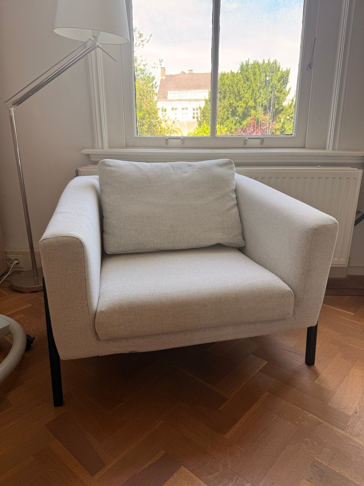 IKEA KOARP Fauteuil Gunnared beige - Zo goed als nieuw, Huis en Inrichting, Ophalen, Minder dan 75 cm, Zo goed als nieuw, 75 tot 100 cm