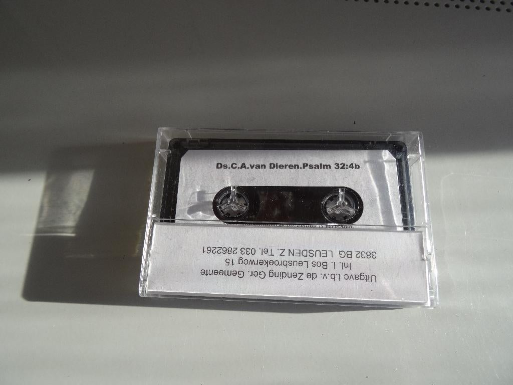 Cassettebandje ds C A van Dieren psalm 32 vers 4 b, Gebruikt, 1 bandje, Ophalen of Verzenden, Origineel