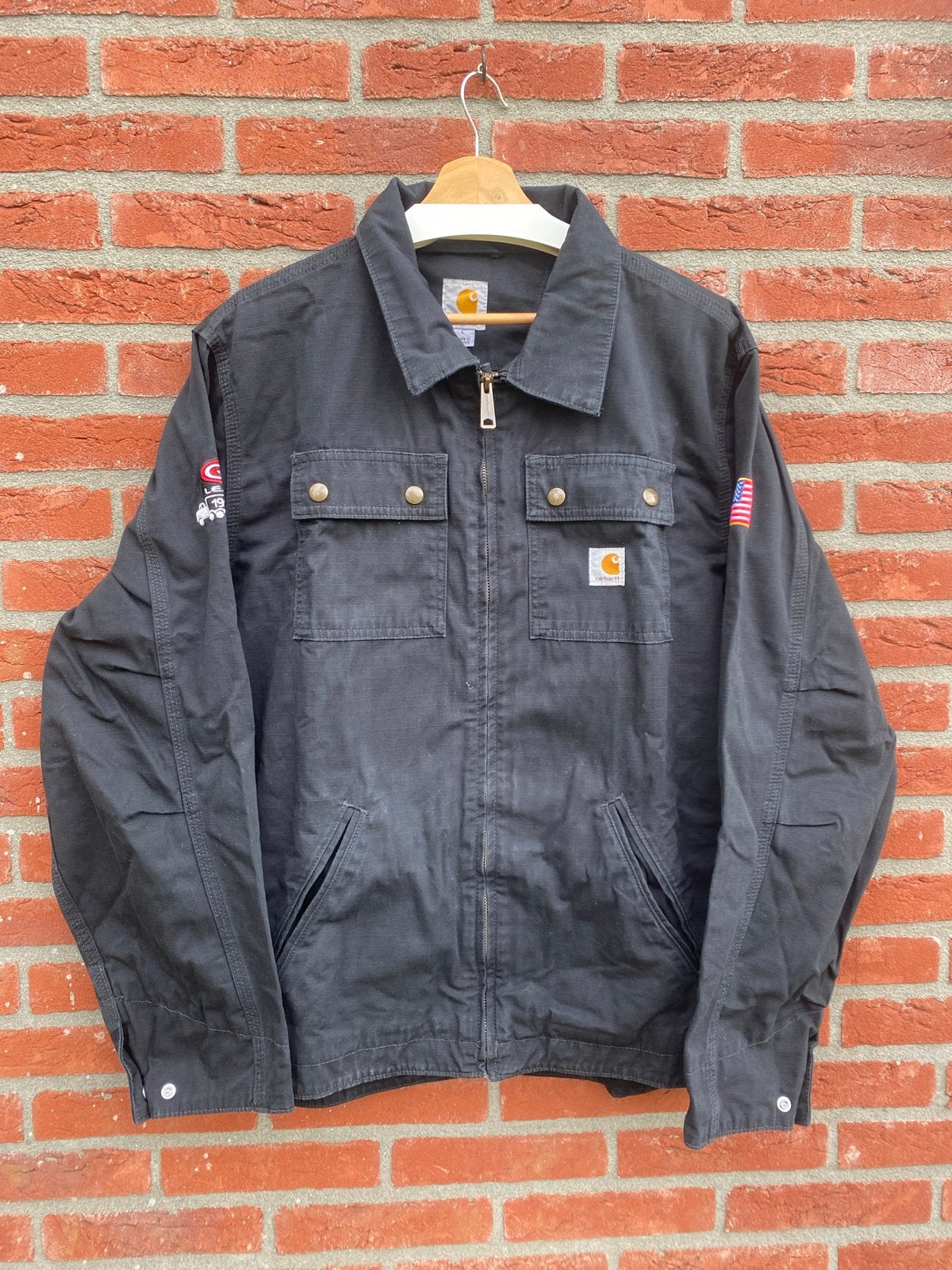 Carhartt Detroit Jacket, Zwart, Maat L, Kleding | Heren, Ophalen of Verzenden, Gedragen, Maat 52/54 (L), Zwart