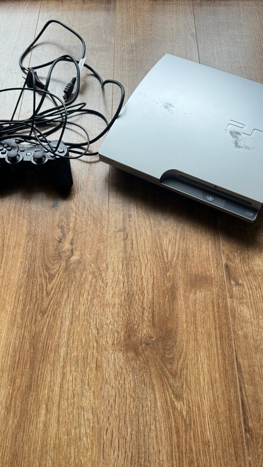 Ps3 Slim Satin Silver 320Gb Met 1 Controller en Alle Kabels, Ophalen of Verzenden, Zo goed als nieuw, Met 1 controller, Slim