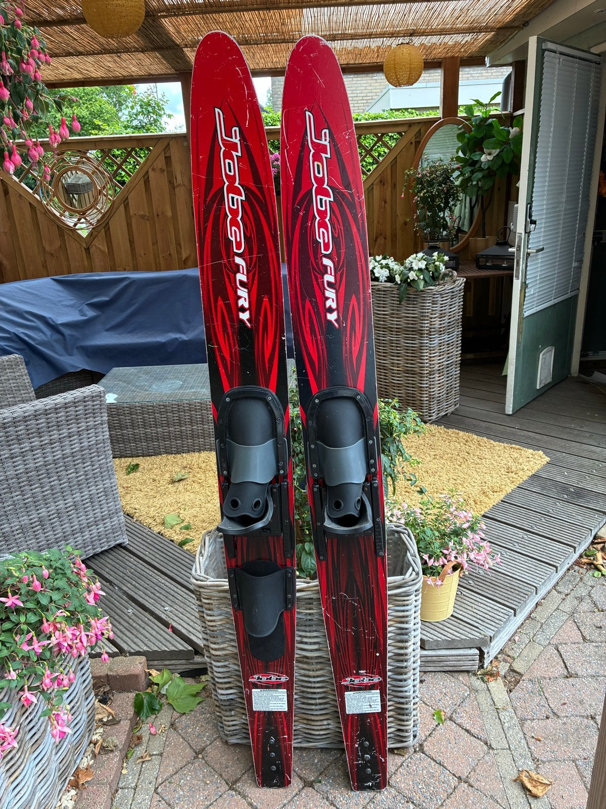 Jobe Fury Waterski's - Rood/Zwart, Ophalen, Gebruikt, 160 cm of meer, Waterski's