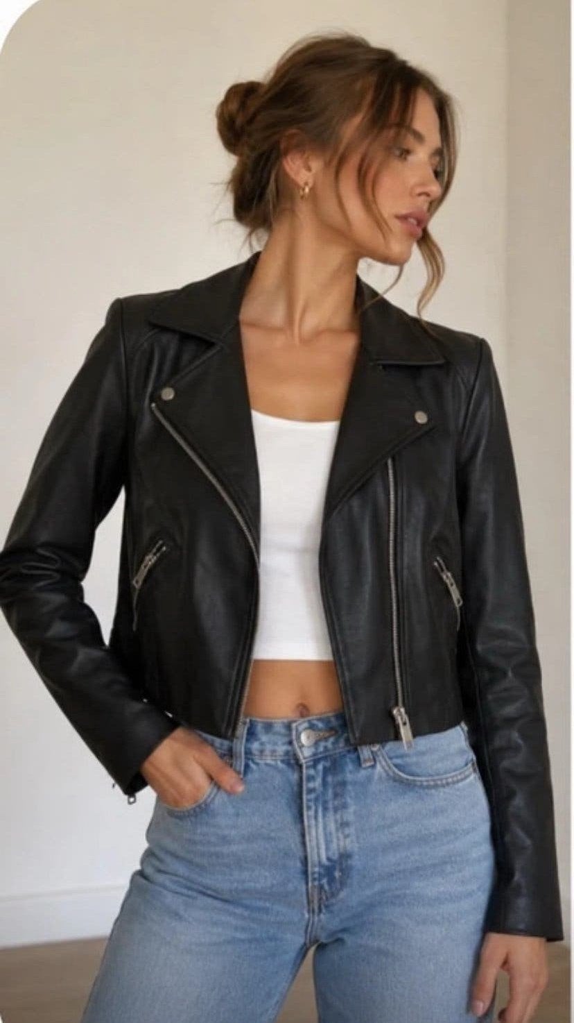 H&M Divided zwarte bikerjas maat 36, Kleding | Dames, Ophalen of Verzenden, Gedragen, Maat 36 (S), Zwart