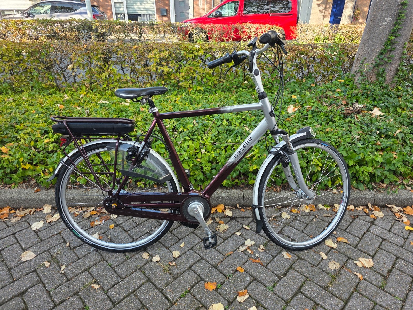 Gazelle Orange elektrische heren fiets met middenmotor, Ophalen of Verzenden, Zo goed als nieuw, 59 cm of meer, 50 km per accu of meer