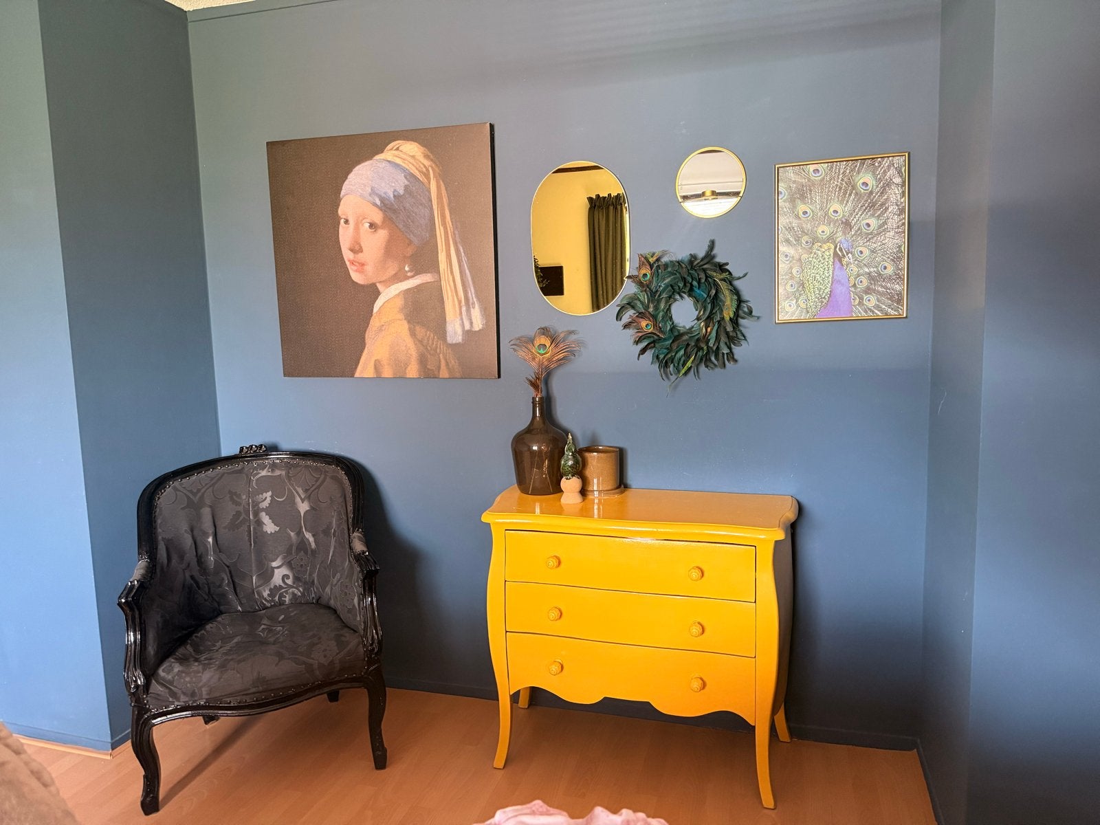 Gele ladekast met 3 lades - Vintage stijl, Ophalen