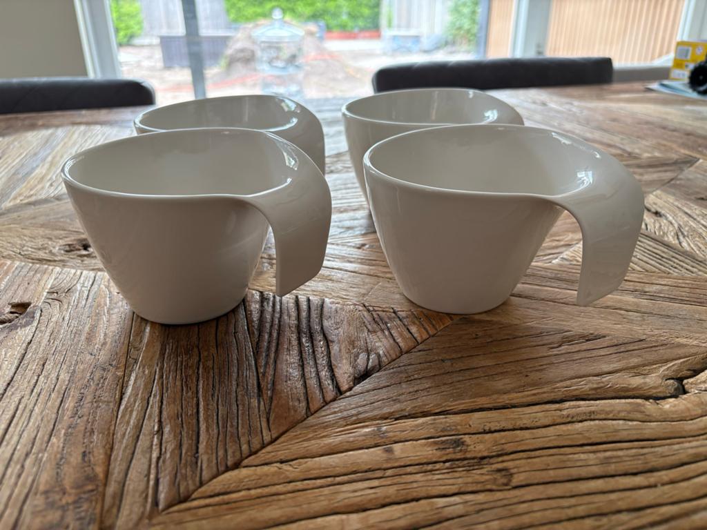 Villeroy & Boch NewWave Caffe Mokken - Set van 4, Huis en Inrichting, Keuken | Servies, Zo goed als nieuw, Kop(pen) en/of Schotel(s)