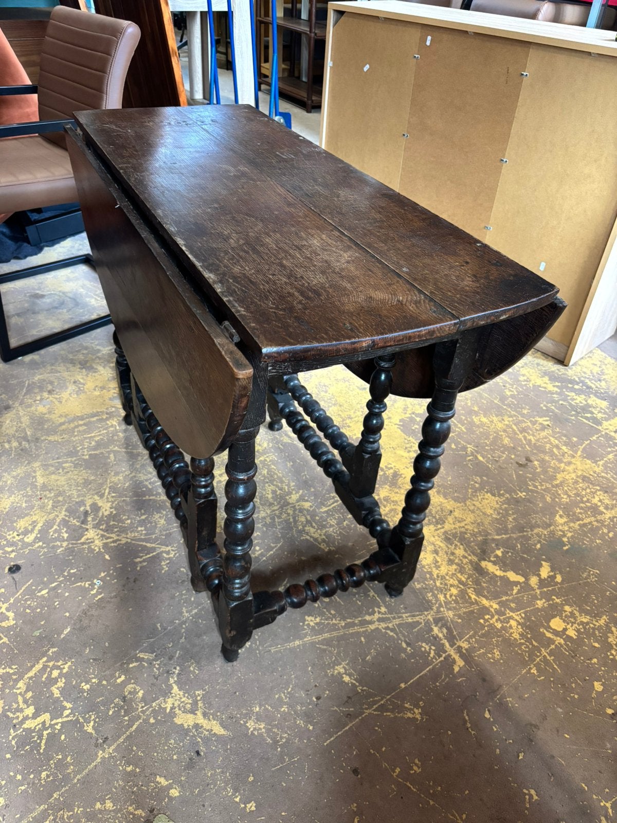 Antieke hangoor eettafel - 100x120x75H, Ophalen of Verzenden