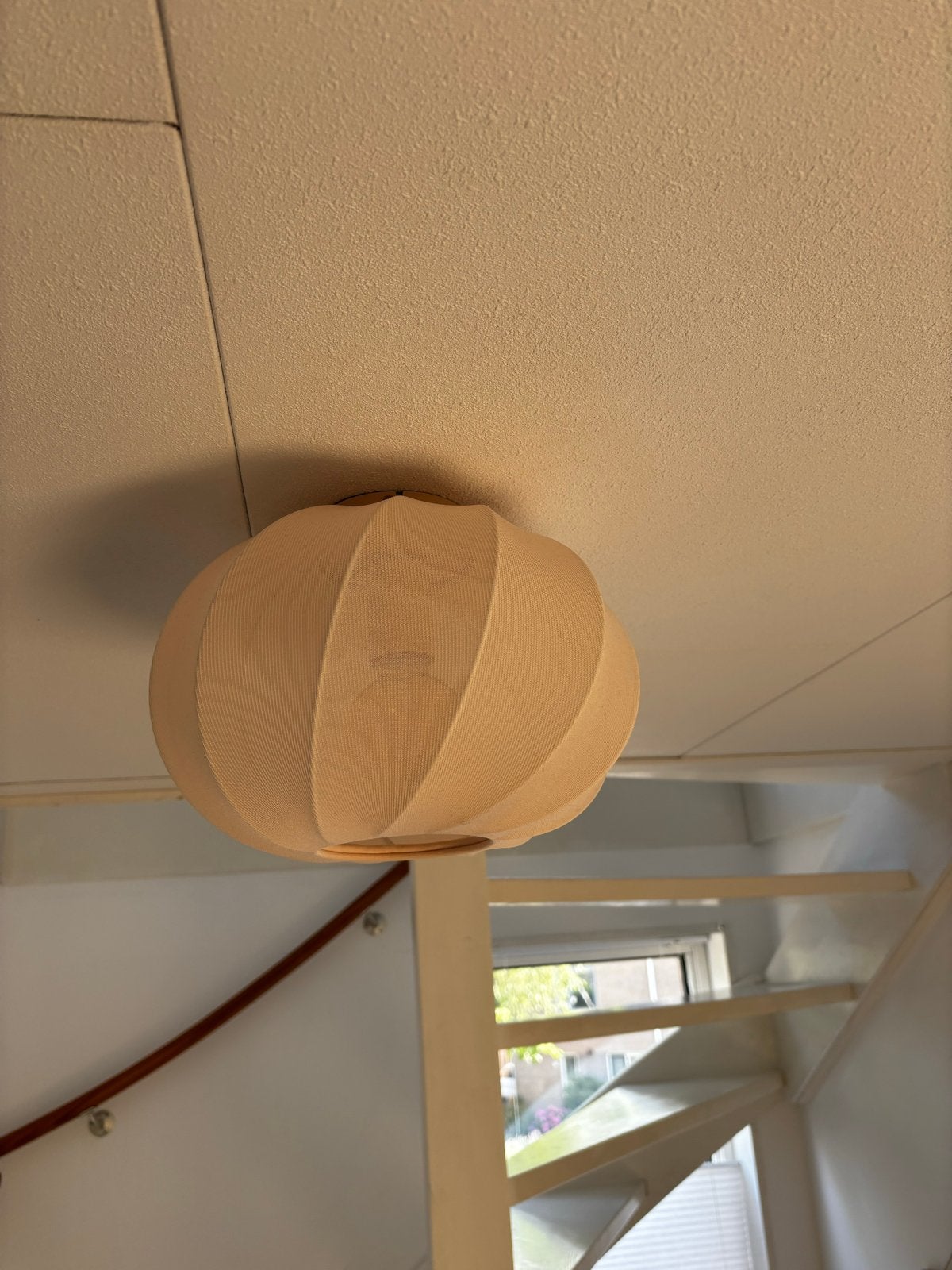 Nieuwe Plafondlamp Kwantum - Lichtroze/Beige incl. lamp, Ophalen, Beige, Inclusief lichtbron, Textiel