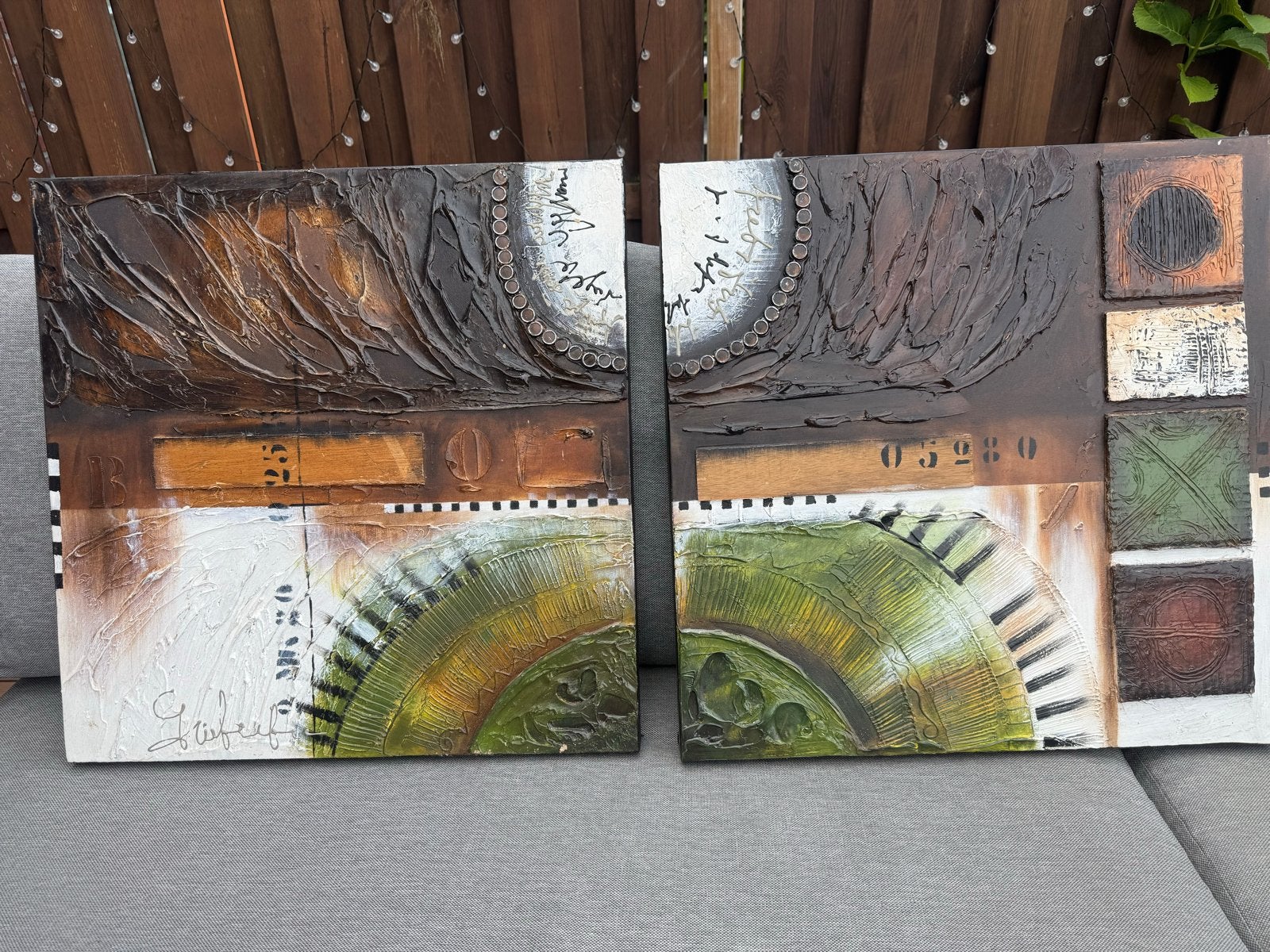 Abstract Groen Schilderij 60x60 - Cobra Art Company, Ophalen