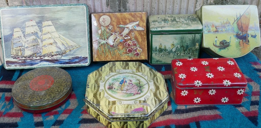 7 antieke en vintage blikken, Ophalen of Verzenden, Gebruikt, Overige
