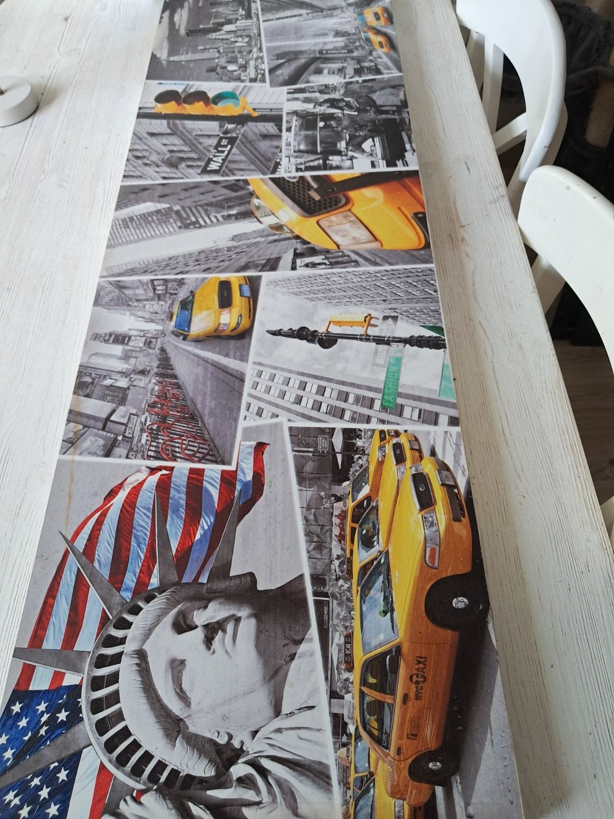 Canvas New York auto's, Gebruikt, Ophalen of Verzenden, Schilderij, 75 – 100