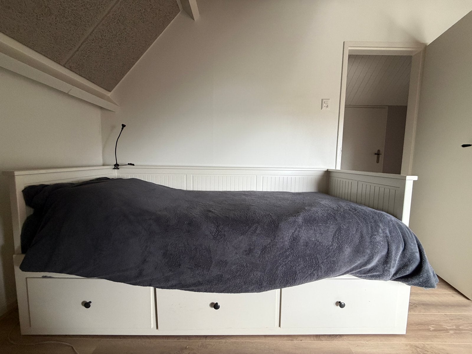 Bed 80x200 (of 160x200) Uitschuifbaar met lades, Huis en Inrichting, Ophalen, Eenpersoons, Wit, 80 cm
