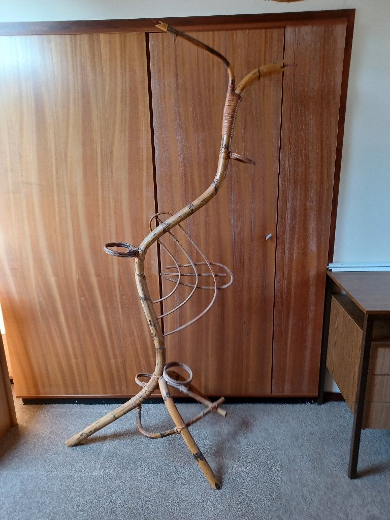 Vintage rotan plantenstandaard ‘slang’, Ophalen