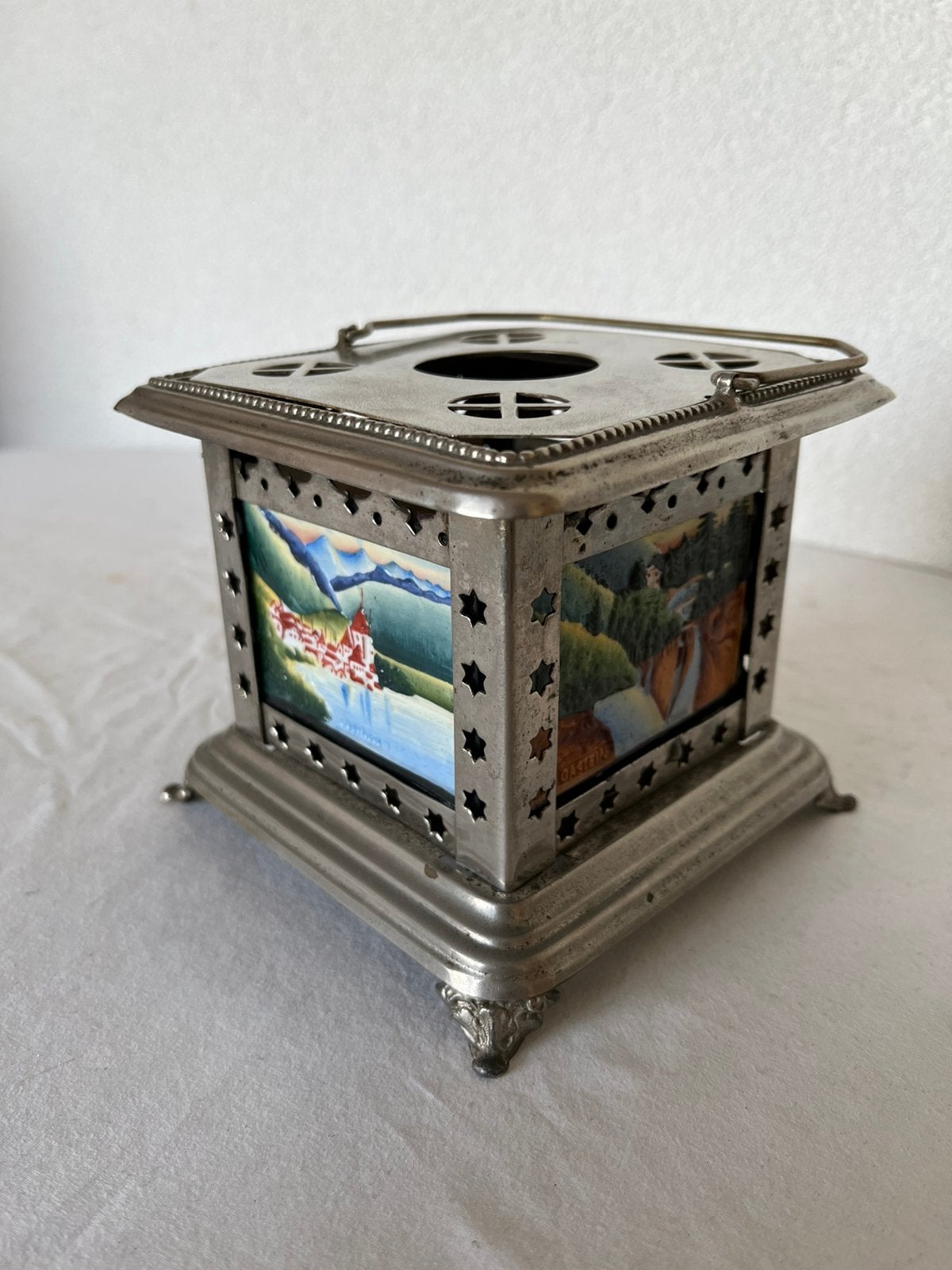 Vintage Brocante Theelichtje Thee Lichtje Rechaud, Antiek en Kunst, Ophalen of Verzenden