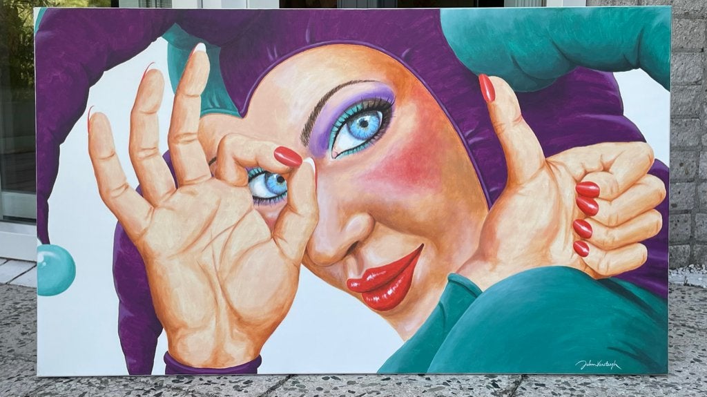 Schilderij Harlekijn, 120x70cm, Ophalen of Verzenden