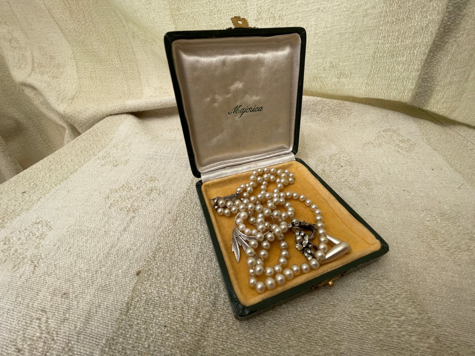 Luxe Majorica Parel Sieradenset - 835 Zilver, Ophalen of Verzenden, Zilver, Ketting, Met edelsteen