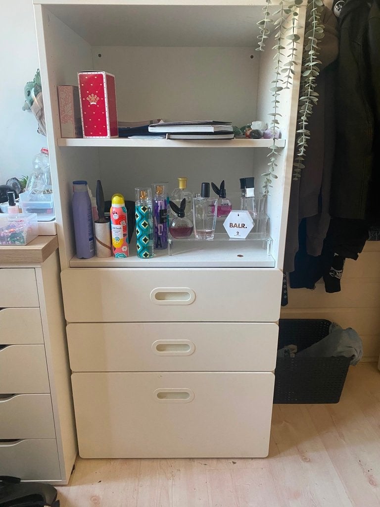 SMÅSTAD / PLATSA (boeken)kast met 3 lades, Huis en Inrichting, Kasten | Kledingkasten, Ophalen, Met plank(en), 100 tot 150 cm