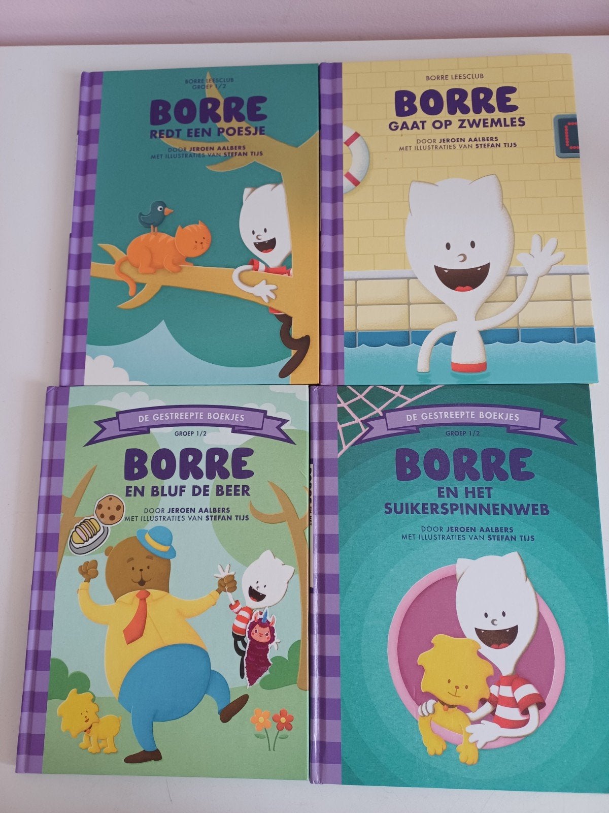 Borre Leesclub Boekjes - Set van 4, Boeken, Ophalen, Zo goed als nieuw, Jeroen Aalbers, Fictie algemeen
